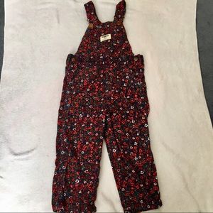 Osh Kosh Floral Corduroy Overalls